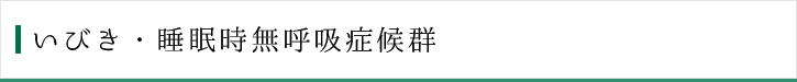 いびき・睡眠時無呼吸症候群